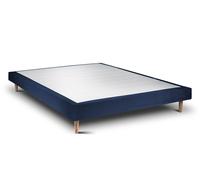 Sommier Tapissier Velours Bleu 135x190 H29cm