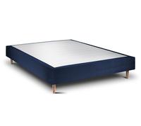 Sommier Tapissier Velours Bleu 135x190 H35cm