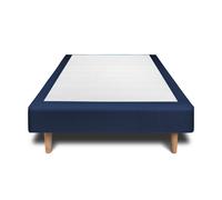 Sommier Tapissier Velours Bleu 90x200 H29cm