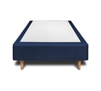 Sommier Tapissier Velours Bleu 90x200 H35cm