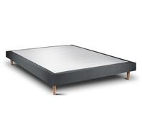 Sommier Tapissier Velours Gris anthracite 150x200 H29cm