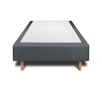 Sommier Tapissier Velours Gris anthracite 90x200 H35cm