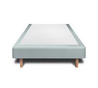 Sommier Tapissier Velours Gris bleut 90x200 H29cm