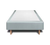 Sommier Tapissier Velours Gris bleut 90x200 H35cm