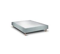 Sommier Tapissier Velours Gris bleuté 140x190 H35cm