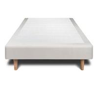 Sommier Tapissier Velours Gris clair 90x190 H35cm Gris clair G