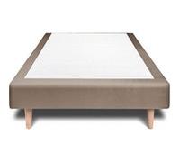 Sommier Tapissier Velours Taupe 100x200 H35cm Taupe G