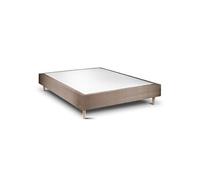 Sommier Tapissier Velours Taupe 150x190 H35cm