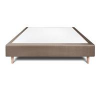 Sommier Tapissier Velours Taupe 160x200 H35cm Taupe G