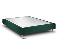 Sommier Tapissier Velours Vert 140x190 H35cm