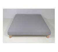 Sommier tapissier volige déco 160 x 200 gris + 4 pieds