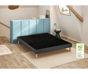 Sommier tissu gris graphite 120 x 190 cm - Bultex sommier unic