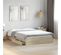 vidaXL Cadre de lit chêne Sonoma avec tiroirs 120x190 cm sans matelas