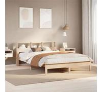vidaXL Cadre de lit 160x200 cm en pin massif sans matelas, avec sommier – 3309731