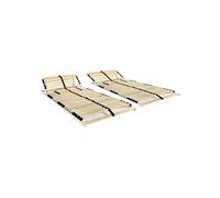 Sommiers à lattes sans matelas 2 pcs avec 28 lattes 70x200 cm Brun G
