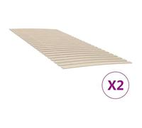 Sommiers à lattes - vidaXL - UNIQUE - 2 x 90x200 cm - 48 lattes - Bois de peuplier massif