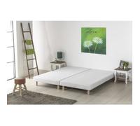 DEKO DREAM Rakenne - Sommiers tapissiers à lattes x 2 - 180 x 200 - Bois massif blanc + pieds