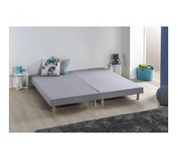 DEKO DREAM Rakenne - Sommiers tapissiers à lattes 2x90x200 - Bois massif gris + pieds