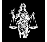 sommité juridique, dame de la justice, égalité, essence, icône de la dame de la justice Peintures murales et stickers muraux en vinyle 49.2x60.6cm Personnalisation Blanc