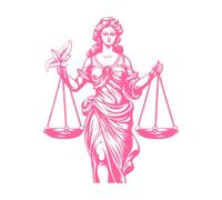 sommité juridique, dame de la justice, égalité, essence, icône de la dame de la justice Stickers lettrage 49.2x60.6cm Décoration de carrosserie Rose