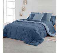 SOMNI HOME Couette 100x190 Bicolore Temperee Éderedon Chaude Double Couleur pour Lit 100/105 cm Duvet Épais Couette Confortable Légere Qualité 400 g Marine - Bleu Ciel 200 x 260 cm