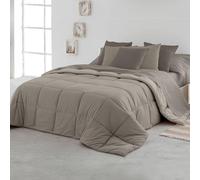 SOMNI HOME Couette Bicolore Tempérée Couette Réversible Lit 80/90 cm. Toucher Plume Duvet Microfiber Éderedon Chaude Légere Qualité 400 g Beige - Sable 180 x 260 cm