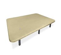 Somnia Descanso - Base tapissée 3D Extra renforcée, Grande stabilité avec 5 Barres transversales et 6 Pieds métalliques filetés de 25 cm, 90 x 190, Beige