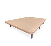 Somnia Descanso - Base tapissée 3D Extra renforcée, Grande stabilité, avec Barres de Renfort et 6 Pieds métalliques filetés de 25 cm, 90 x 190, Beige