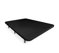 Somnia Descanso - Base tapissée 3D renforcée, Grande stabilité avec 5 Barres de Renfort, 6 Pieds métalliques filetés de 25 cm, 135 x 190, Gris foncé