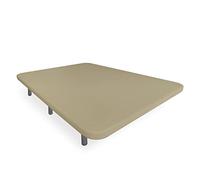 Somnia Descanso - Base tapissée 3D renforcée, Grande stabilité avec 5 Barres de Renfort, 6 Pieds métalliques filetés de 25 cm, 90 x 200, Beige