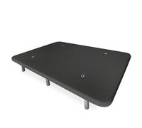 Somnia Descanso - Base tapissée 3D renforcée, Grande stabilité avec 5 Barres transversales et 6 Pieds métalliques filetés de 25 cm, 105 x 190, Noir