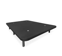 Somnia Descanso - Fond rembourré 3D renforcé, Grande stabilité avec 5 Barres transversales avec valves d'aération et 6 Pieds métalliques filetés de 25 cm, 150 x 190 cm, Noir