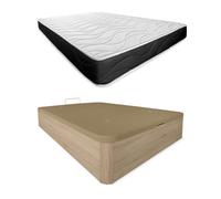 Somnia Descanso Pack Cambria 90 x 190 Pack Matelas à mémoire de Forme Bombay réversible + Canapé Rabattable Grande capacité | Couleur 90 x 190 cm, Bois
