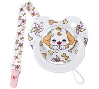 Somniumnight Sucette mignonne taille adulte : grand bouclier Paci pour l'anxiété avec étui - Chiot en silicone souple pour dormir - Binky pour l'autisme