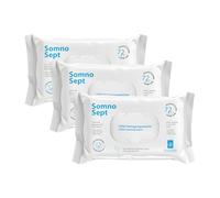 SomnoSept Lot de 3 paquets de 72 lingettes nettoyantes CPAP - Nettoyage rapide du masque CPAP - Pour un bon maintien du masque - Lingettes douces en 100 % viscose - Inodore - Testées