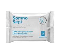 SomnoSept Lot de 72 lingettes de nettoyage CPAP - Nettoyage rapide du masque CPAP - Pour un bon maintien du masque - Lingettes douces en 100 % viscose - Inodore - Testées dermatologiquement