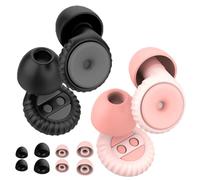 Somnr Lot de 2 paires de bouchons d'oreilles réutilisables pour dormir, 28 dB avec 8 embouts en silicone ultra doux pour bloquer le ronflement, la concentration, les concerts, les voyages et le