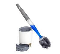Somoke Brosse de toilette, poignée rechargeable, distribue le gel nettoyant, support ventilé pour le rangement sanitaire - Brosse à récurer WC