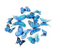 Somotersea Lot de 24 stickers muraux lumineux en forme de papillon 3D amovibles pour chambre d'enfant Motif papillons Bleu