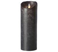 Sompex 35705 Flame Bougie LED en cire véritable, télécommande Bar et minuterie intégrée, anthracite, 0 x 8 x 23 cm