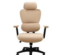 Somsiwey Housse de Chaise de Bureau avec appuie-tête et accoudoirs, Housse de Chaise d'ordinateur Respirante et Amovible, pivotante, pour Chaise de Bureau(Apricot)