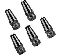 Somstyle 5x bouchons de valve vélo - Pour VTT & vélo de course - Métal - Convient pour valve Presta - Noir