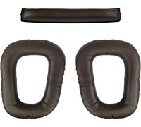 Somstyle Kit de coussinets d'oreille avec serre-tête pour casque Logitech G35/G230/G332/G430/G432/F430/F450/G930 - Cuir protéiné Noir