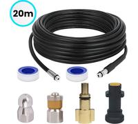 Somstyle Tuyau d'évacuation de 20 mètres Convient pour Kärcher K2, K3, K4, K5, K6, K7 & Lavor Nettoyeur haute pression - Tuyau d'évacuation Kit de nettoyage