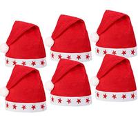 SoMulti Lot 6 Bonnets De Père Noël Etoiles Lumineuses Accessoires Fête Adulte