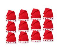 SoMulti Lot De 12 Bonnets Père Noël Avec Etoiles Lumineuse LED (Adulte)