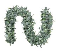 SOMYTING 2PCS Guirlandes D'eucalyptus Artificielle Verdure Guirlande des Fleurs 3 in 1 Faux Eucalyptus Vignes Feuilles Artificielles de Vignes Vertes Faites pour la Décoration Murale Mariage Table