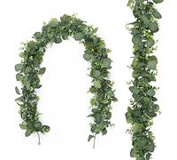 SOMYTING Guirlandes D'eucalyptus Artificielle Verdure Guirlande 2 in 1 Faux Eucalyptus Vignes Feuilles Artificielles de Vignes Vertes Faites à la Main pour la Décoration Murale de Mariage de Table
