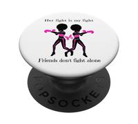 Son Combat Contre Le Cancer du Sein est Mon Combat Les Amis soutiennent Les Femmes PopSockets PopGrip Adhésif