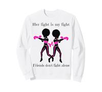 Son Combat Contre Le Cancer du Sein est Mon Combat Les Amis soutiennent Les Femmes Sweatshirt
